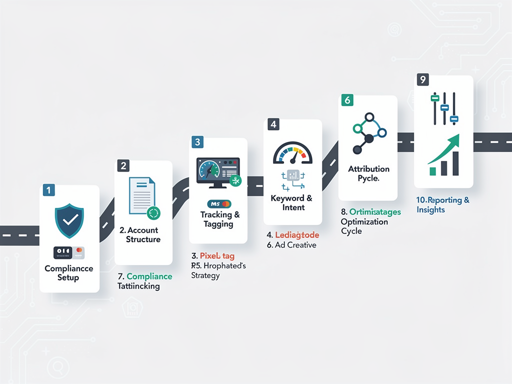 Fintech PPC implementation checklist with 10 essential steps for compliance and performance optimization