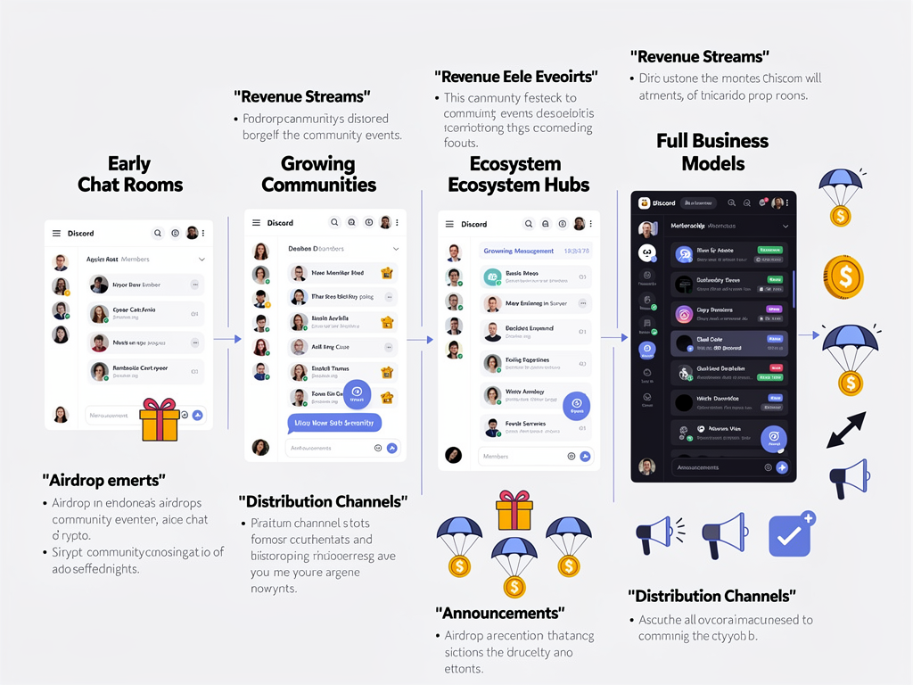 Crypto Discord servers as business models generating revenue and coordinating airdrops for members