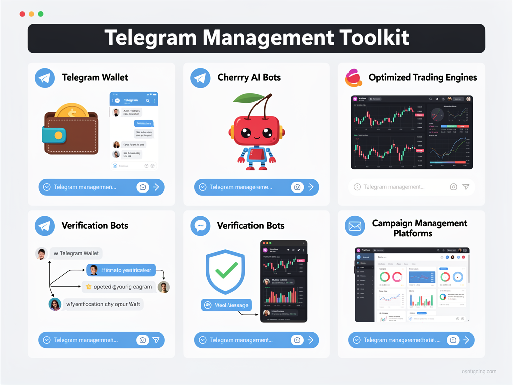 Essential Telegram management tools and checklist for crypto projects including bots, wallets, and campaign platforms